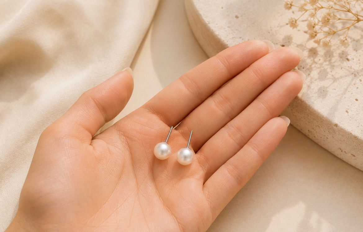 Pendientes Aura Pearl – Perla Minimal.