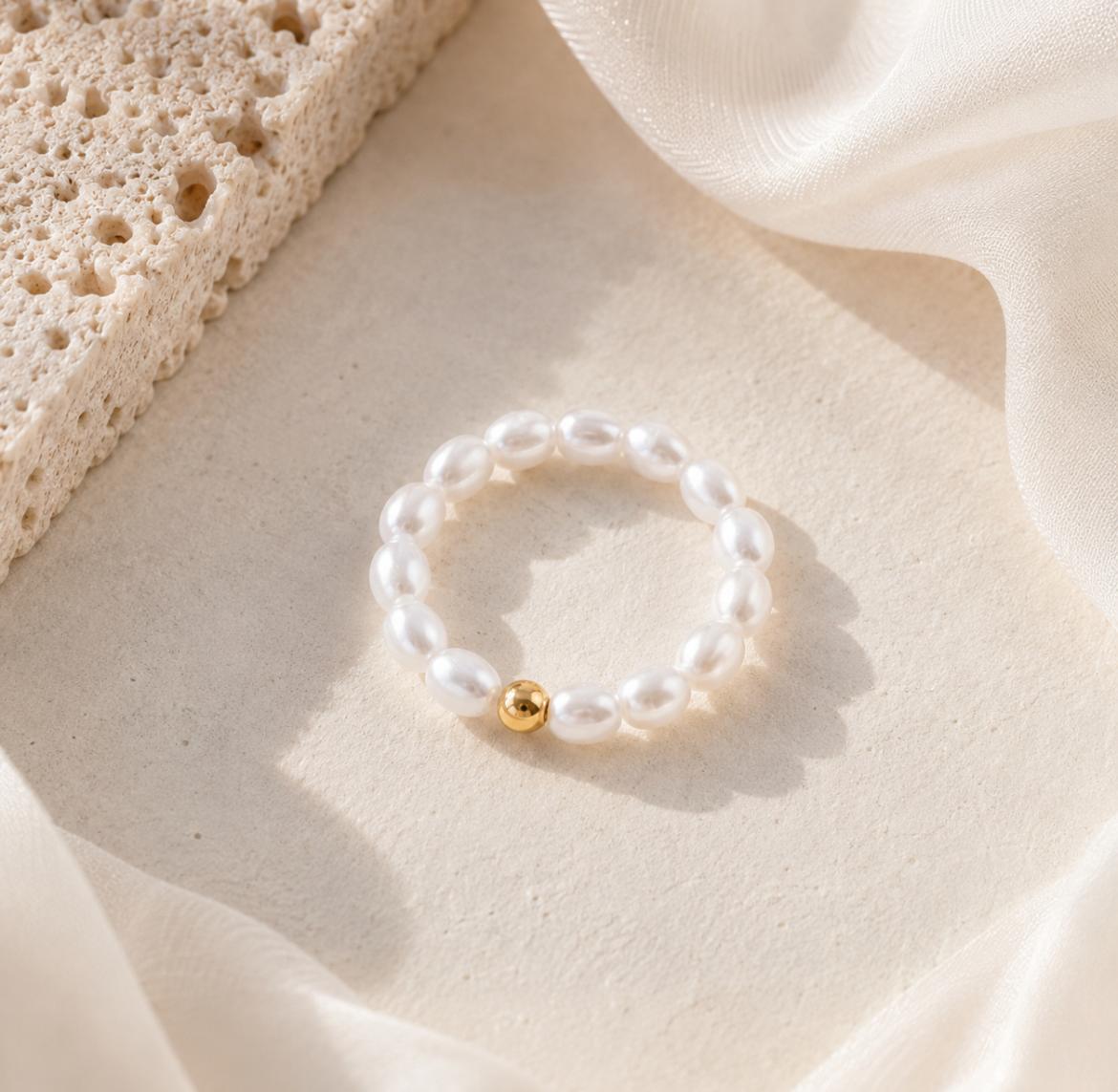 Anillo Pearl Classic – White Gold Minimal