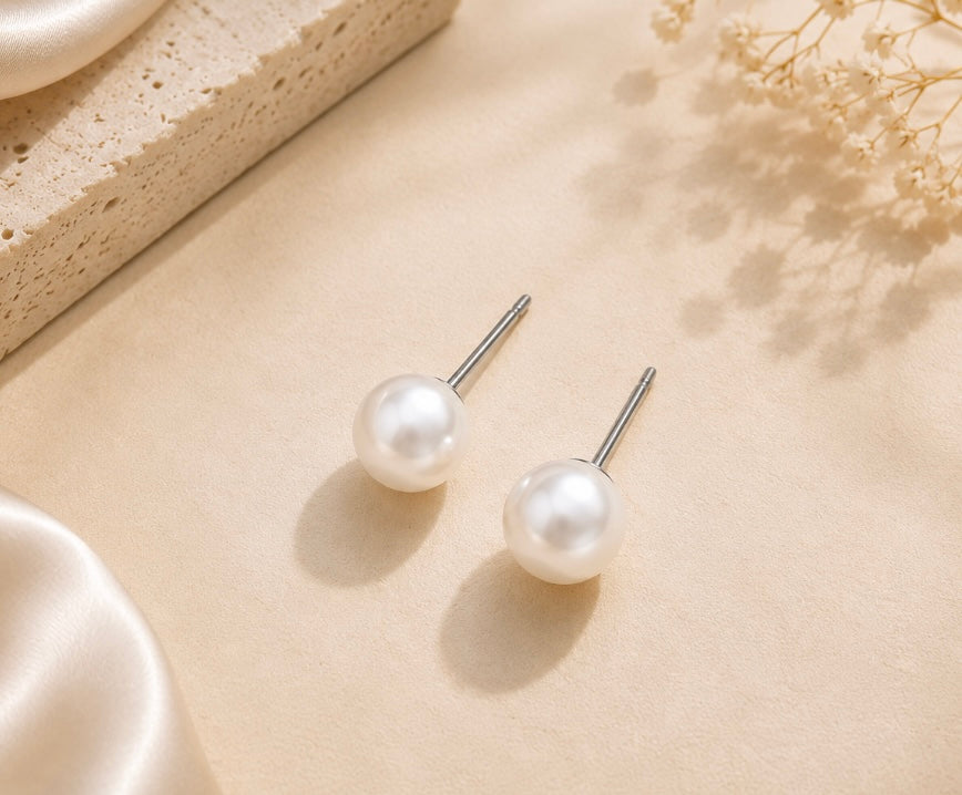 Pendientes Aura Pearl – Perla Minimal.