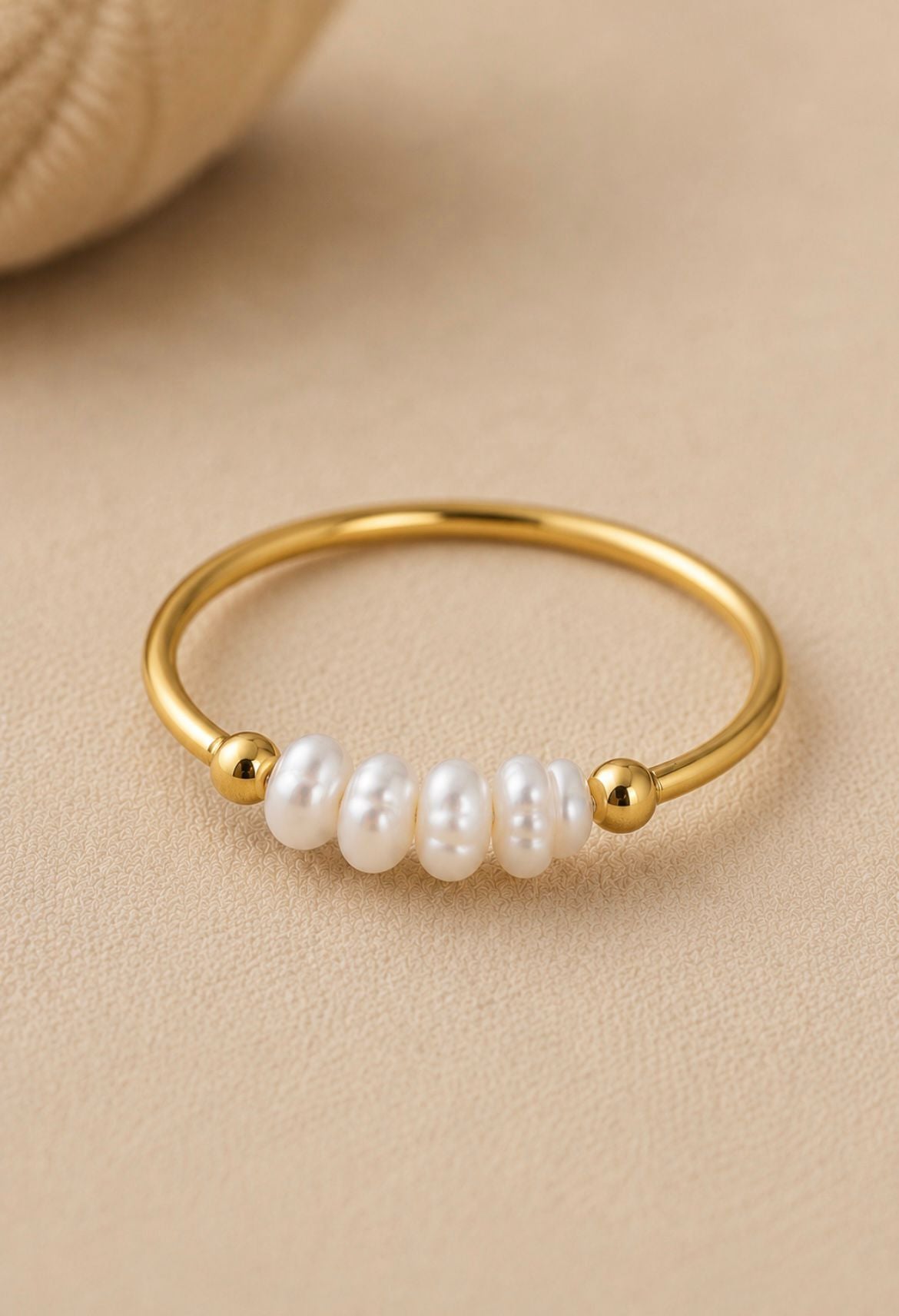 Anillo Aura Pearl – Gold Minimal