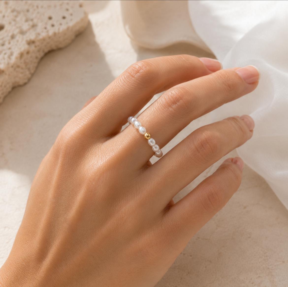 Anillo Pearl Classic – White Gold Minimal