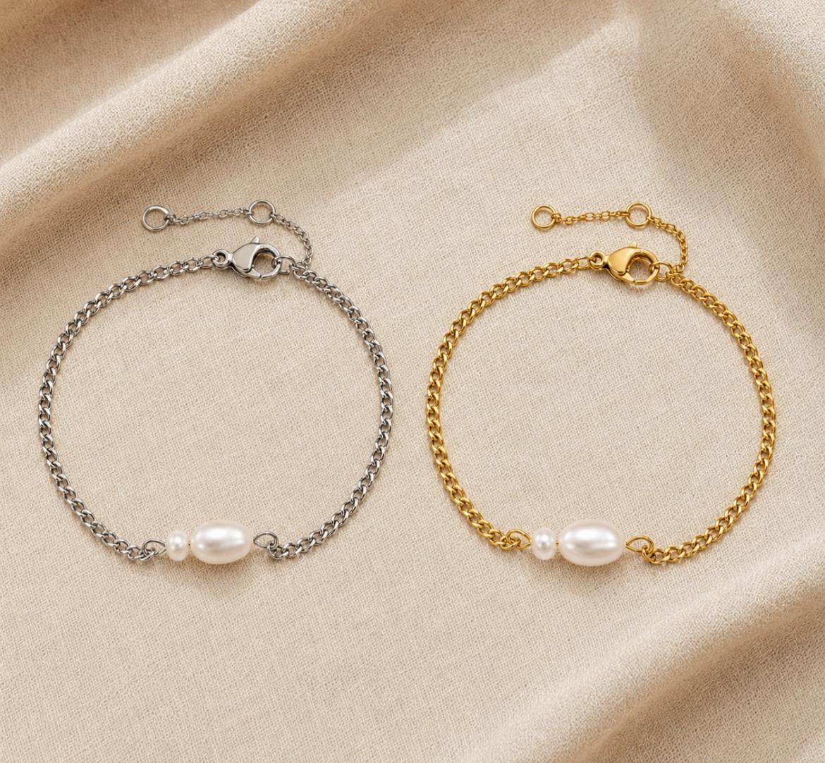 Pulsera Pearl Classic – Gold/Silver Minimal.